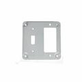 Mulberry Electrical Box Cover, 2 Gang, Square, Steel, GFCI Receptacle/Toggle Switch, Raised 11436